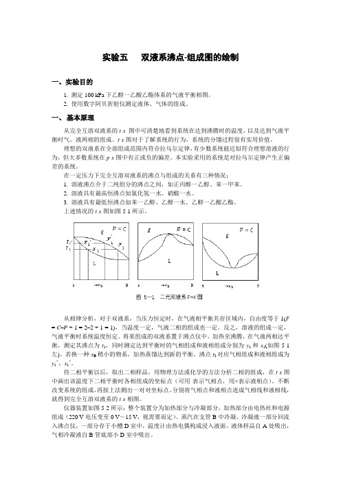 物化实验——双液系沸点-组成图的绘制