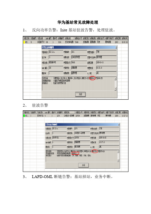 华为基站常见故障处理