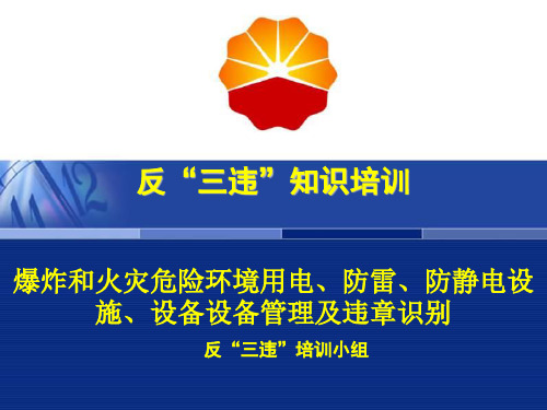 爆炸、火灾危险环境用电、防雷、防静电违章识别