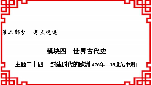 中考历史课件 主题24 封建时代的欧洲