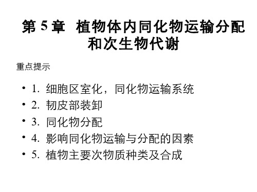 植物生理学理论课件第五章植物同化物和次生代谢物