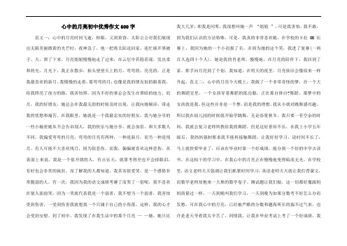 心中的月亮初中优秀作文600字