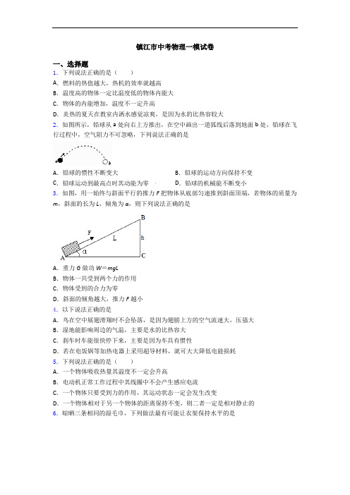 镇江市中考物理一模试卷