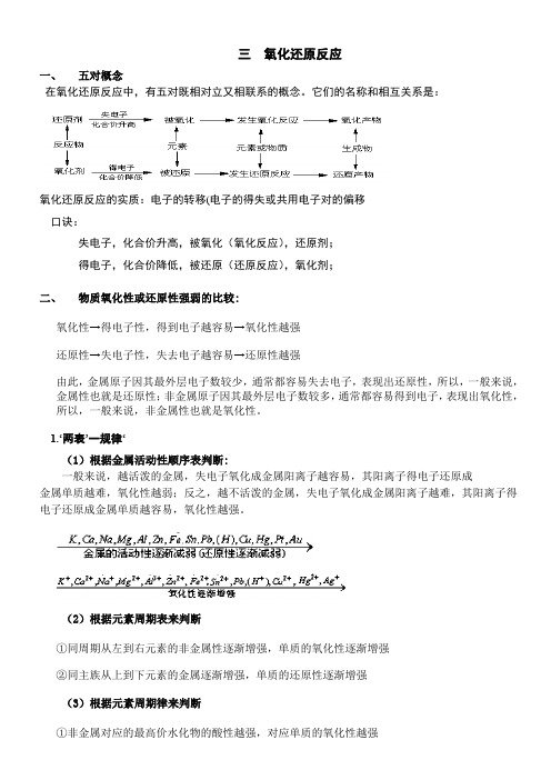 高中化学必修一(3)氧化还原反应