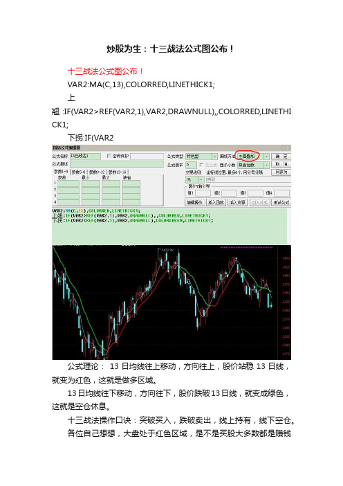 炒股为生：十三战法公式图公布！