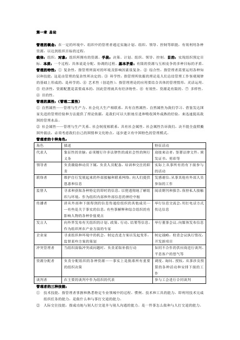 管理学复习资料