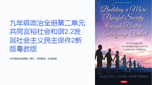九年级政治全册第二单元共同富裕社会和谐2.2发展社会主义民主课件2新版粤教版