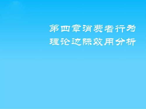 消费者行为理论边际效用分析