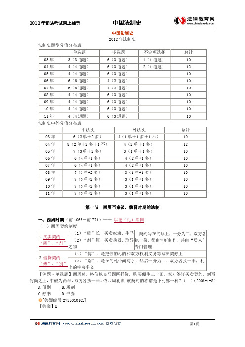 中国法制史完整讲义教材