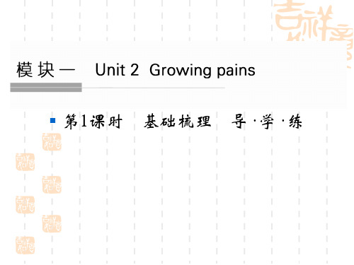 《创新设计》高考英语大一轮总复习(全国译林)配套精讲课件：模块一 Unit 2 Growing pains-1