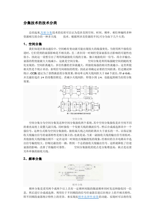 分集技术的技术分类