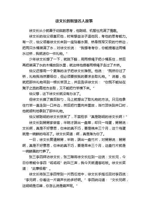 徐文长的智慧名人故事