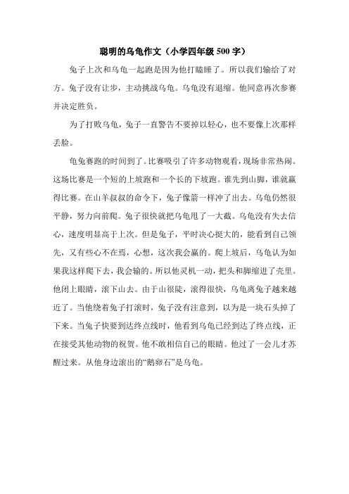 聪明的乌龟作文(小学四年级500字).doc