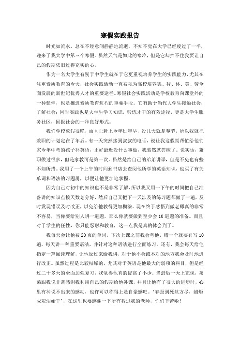 2013年寒假实践报告