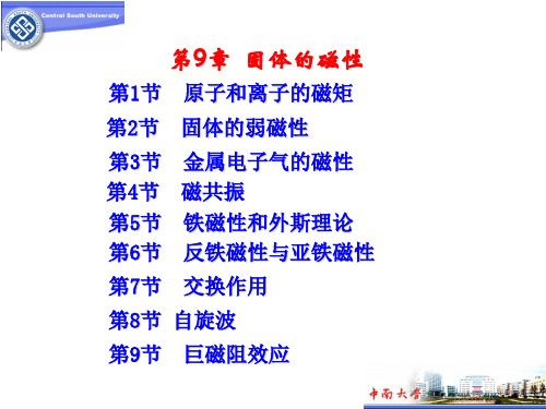 固体的磁性汇总.
