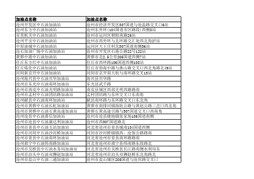 中石油站点明细