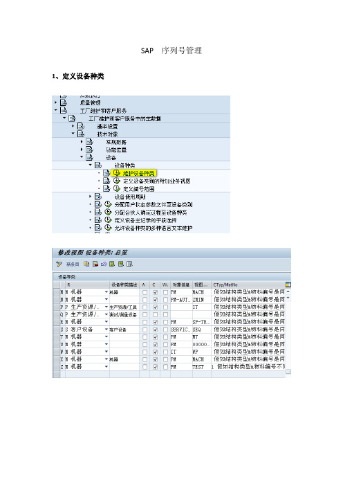 SAP序列号管理要点