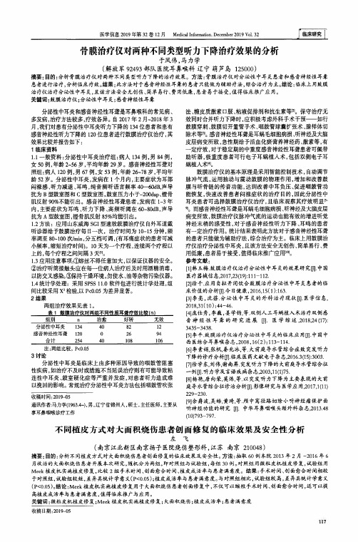 骨膜治疗仪对两种不同类型听力下降治疗效果的分析