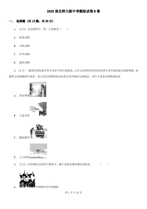 2020届北师大版中考模拟试卷B卷