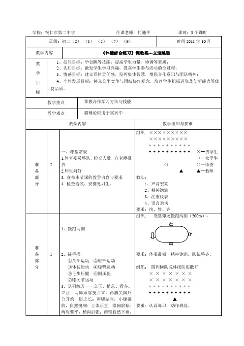 《体能综合练习》课教案