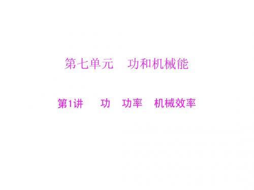 2013年中考物理总复习重点精品课件:《功 功率 机械效率》【归纳了所有重要考点】
