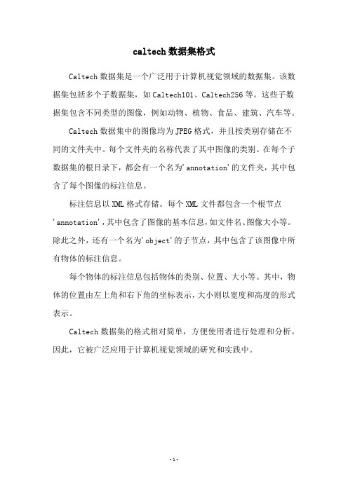 caltech数据集格式