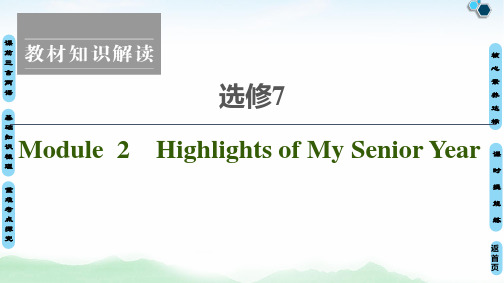 高考英语外研版：选修7+Module+2+Highlights+of+My+Senior+Year