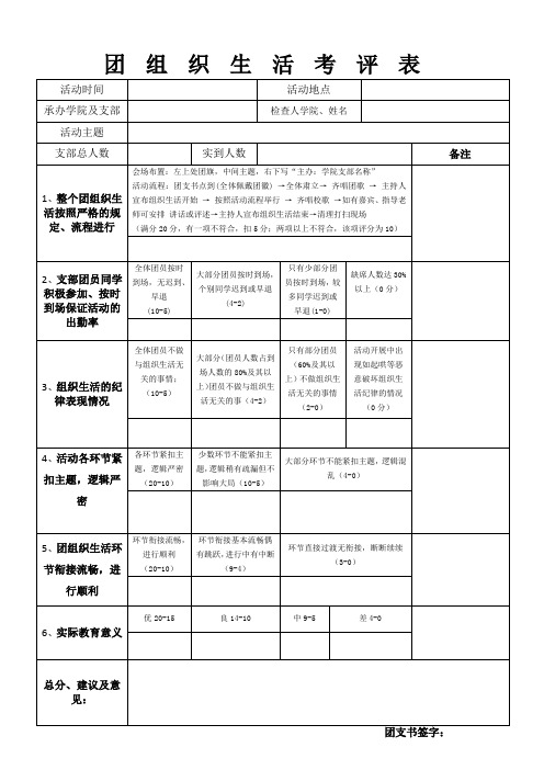 团组织活动考察方面&会场布置