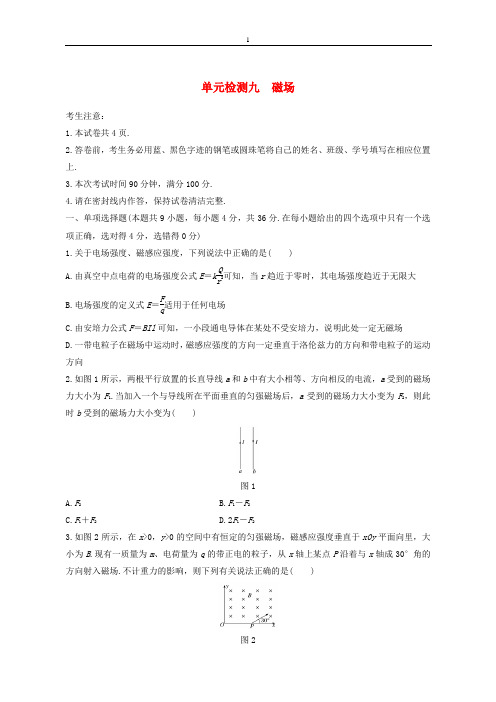 全国通用2019版高考物理一轮复习精选：九磁场_320