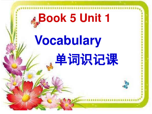 人教版必修五unit1 Vocabulary I单词识记 课件(40张ppt)