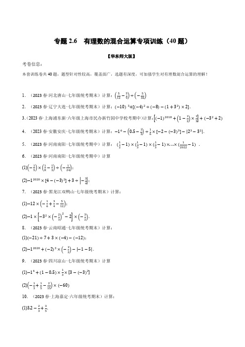 专题2.6 有理数的混合运算专项训练(40题)-2024-2025学年七年级数学上册举一反三系列(华