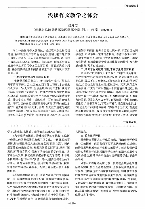 浅谈作文教学之体会