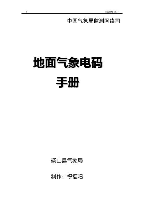 地面气象电码手册讲解