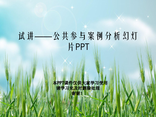 试讲——公共参与案例分析幻灯片PPT