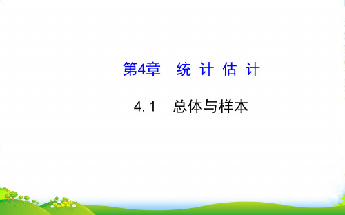 九年级数学下册 第4章统计估计 4.1总体与样本课件 湘教版