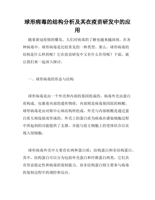 球形病毒的结构分析及其在疫苗研发中的应用