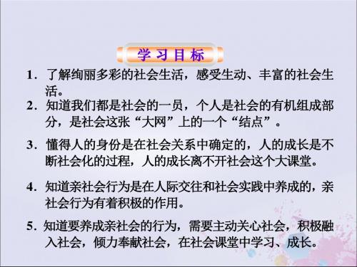 八年级道德与法治上册走进社会生活第一课丰富的社会生活第一框我与社会课件新人教版