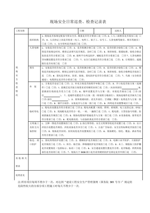 现场巡查、检查记录表