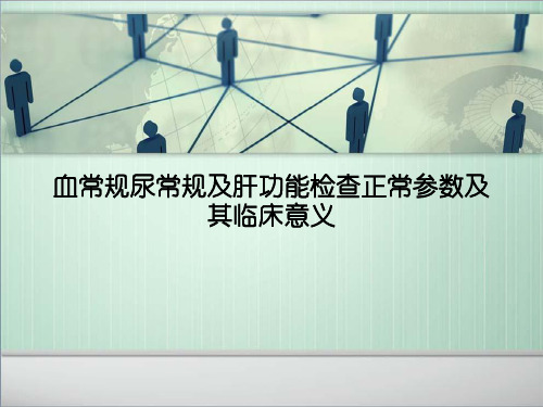 血常规尿常规及肝功能检查正常参数及其临床意义