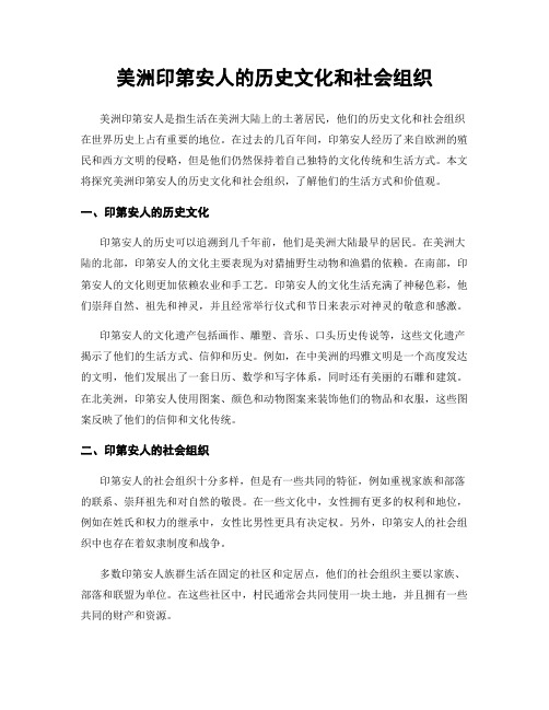 美洲印第安人的历史文化和社会组织