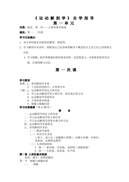 运动解剖学自学指导