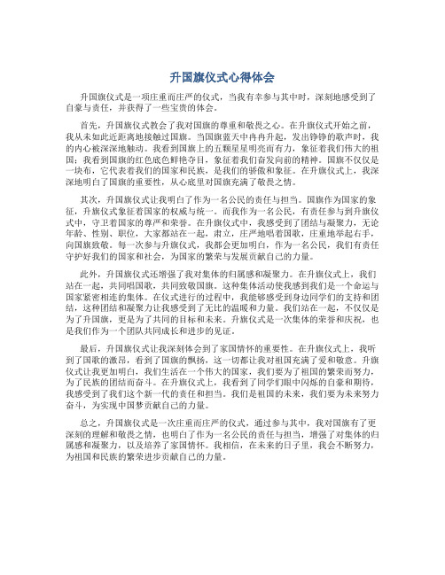 升国旗仪式心得体会800字左右