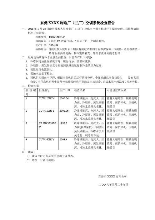 空调检测报告