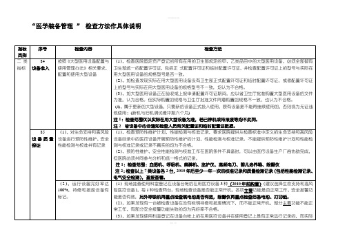 医学装备管理检查方法细则新