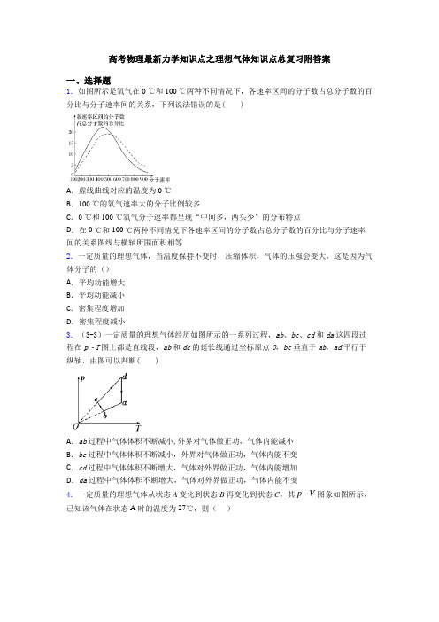 高考物理最新力学知识点之理想气体知识点总复习附答案