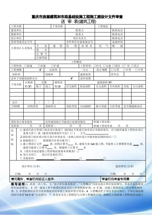 送审表(表格样本)