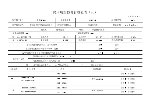 电台检查表三