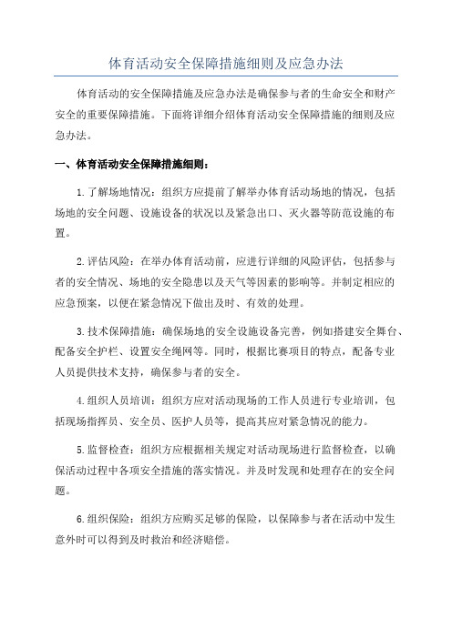 体育活动安全保障措施细则及应急办法