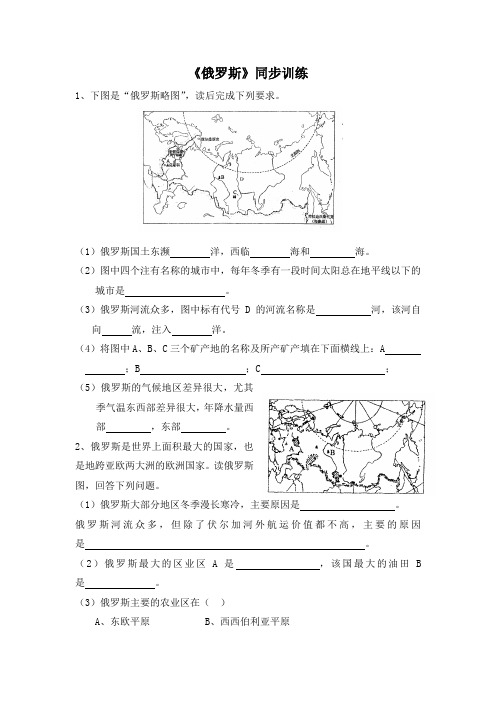 《俄罗斯》同步训练