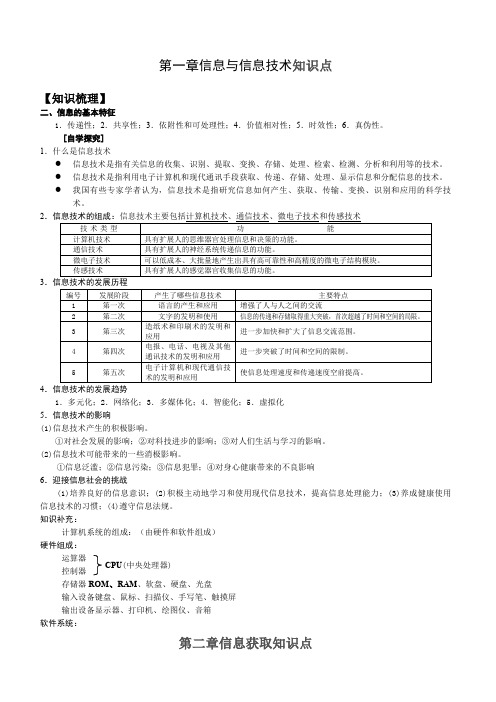 《信息技术基础》知识点汇总